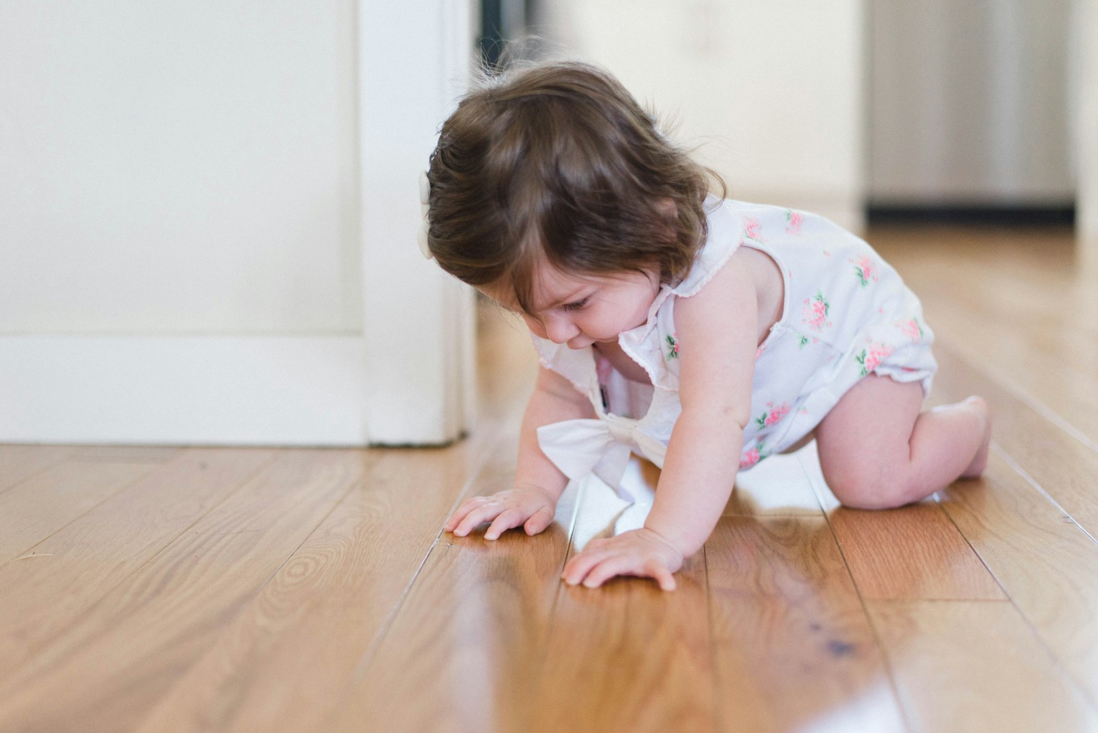 Baby crawling on the floor